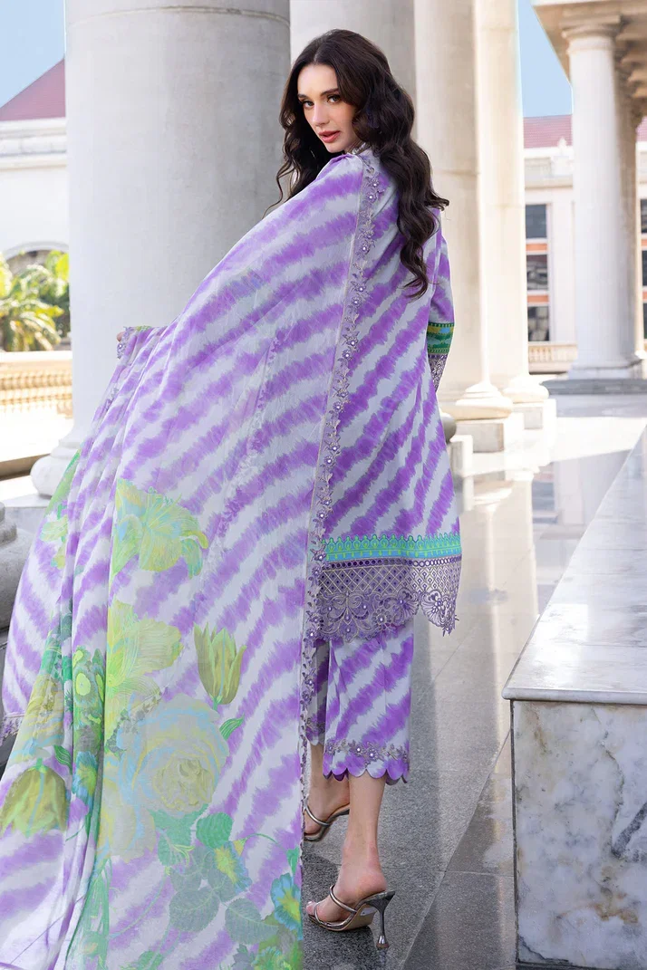 Alternative view of Charizma Purple Digital Printed Lawn Collection Replica