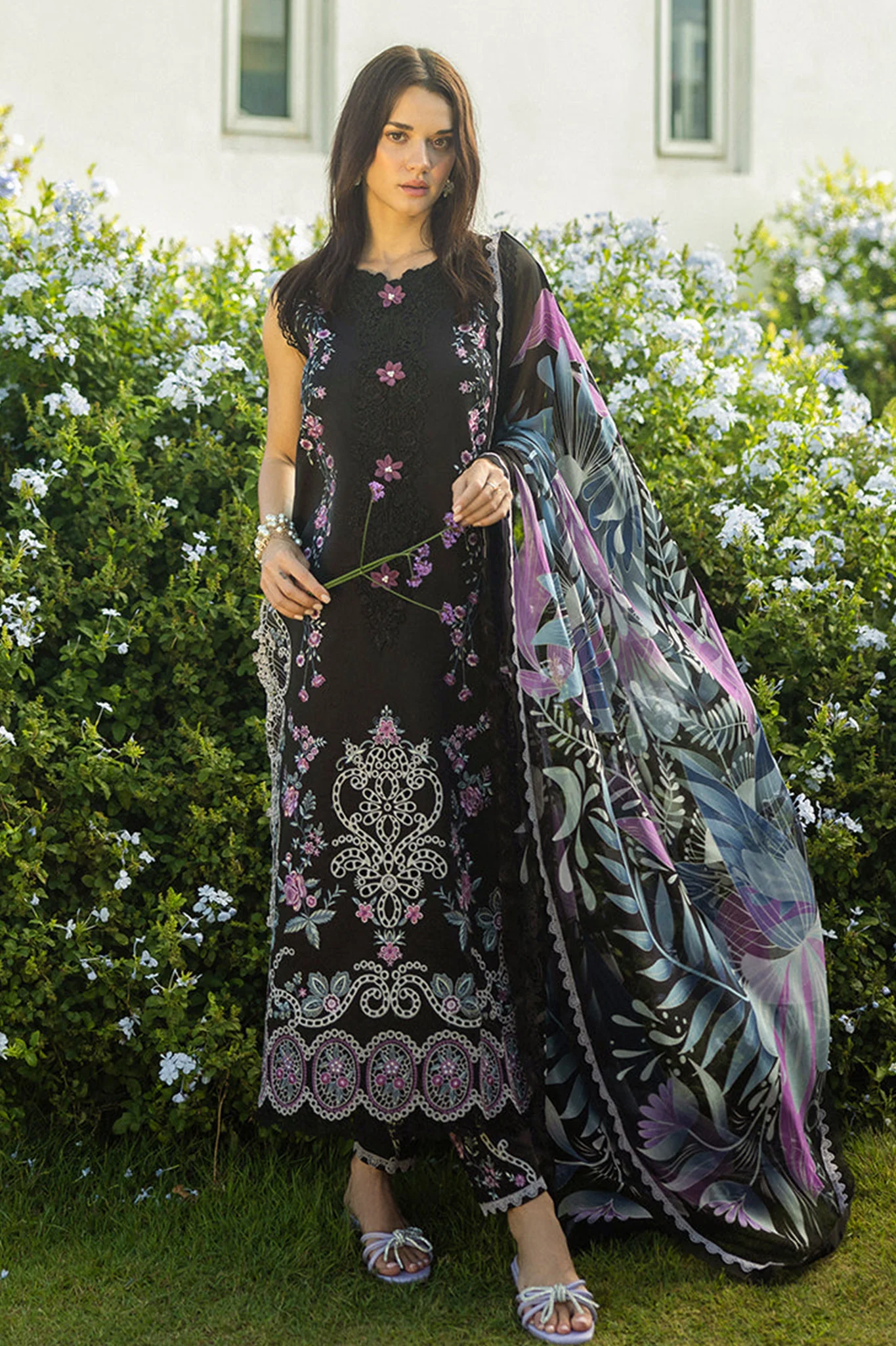 Mushq Black Luxury Lawn Collection Replica