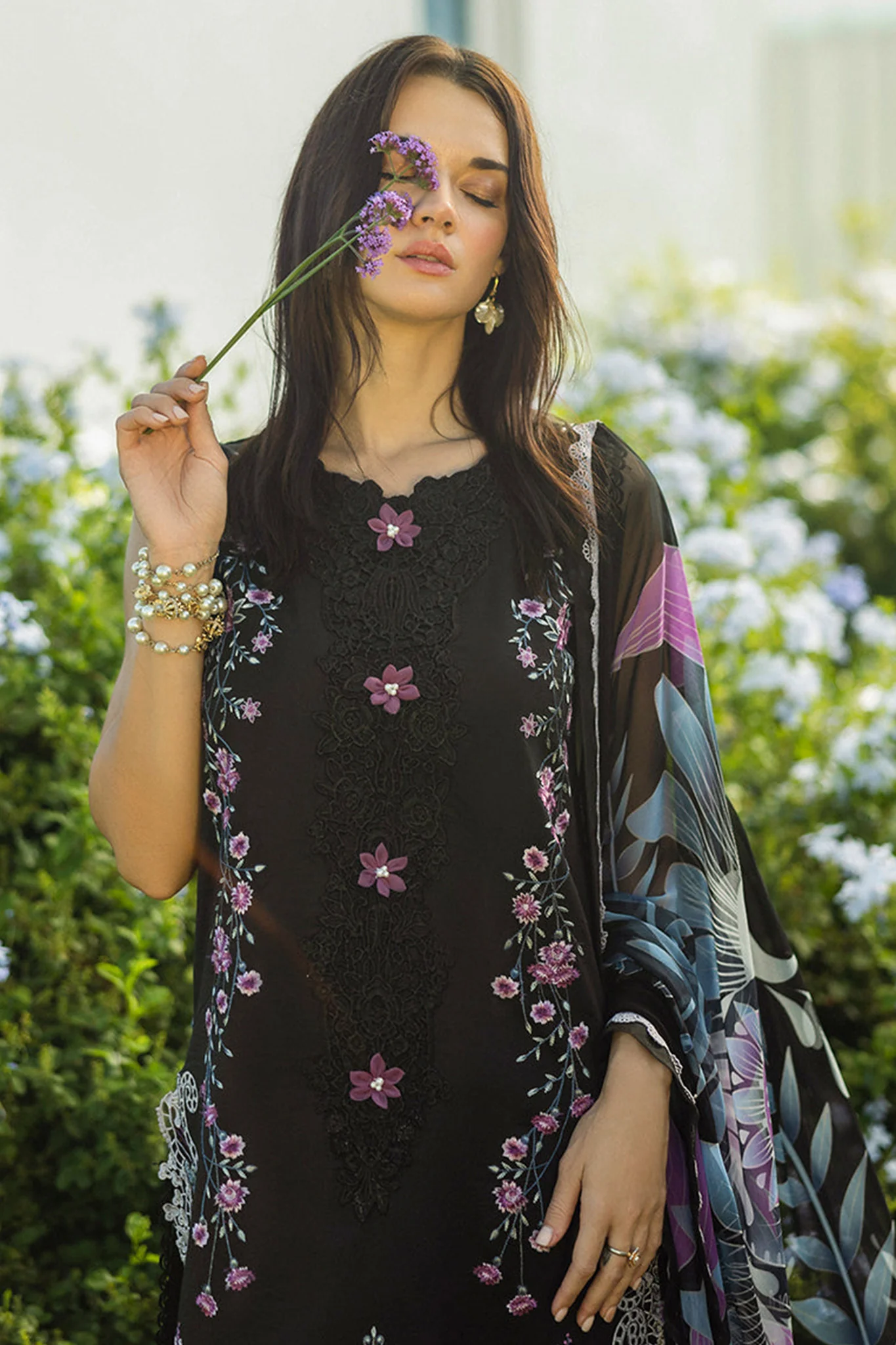 Mushq Black Luxury Lawn Collection Replica - Image 2