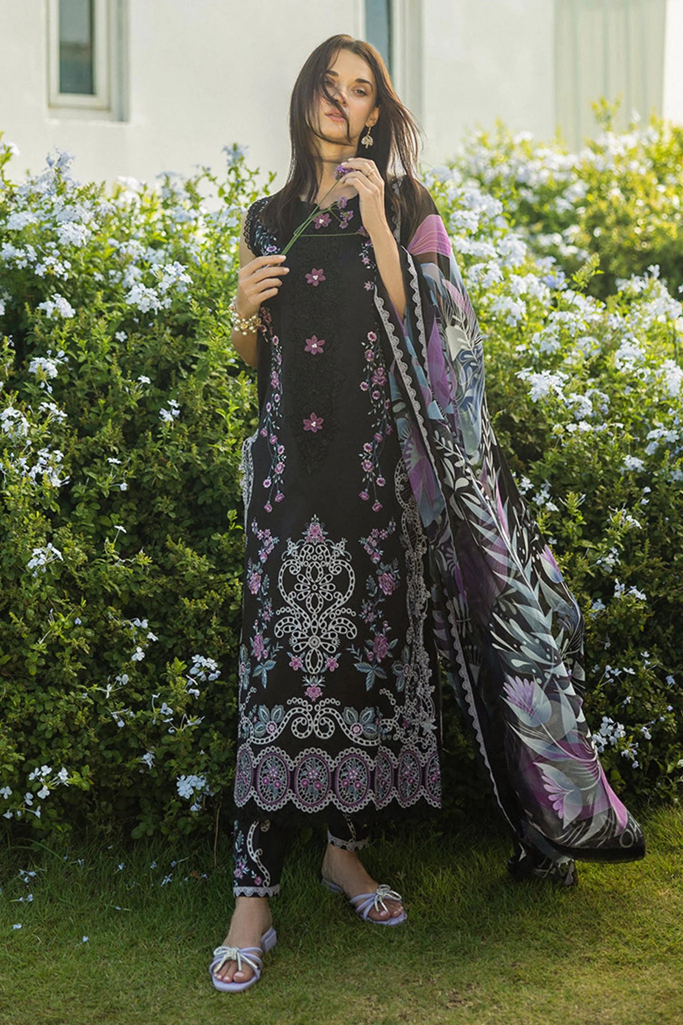 Mushq Black Luxury Lawn Collection Replica - Image 3