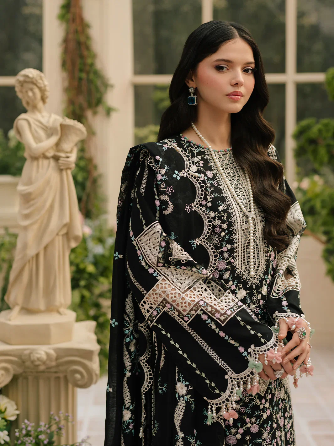 Alternative view of Bin Ilyas Black Luxury Lawn Fareesia Collection Replica