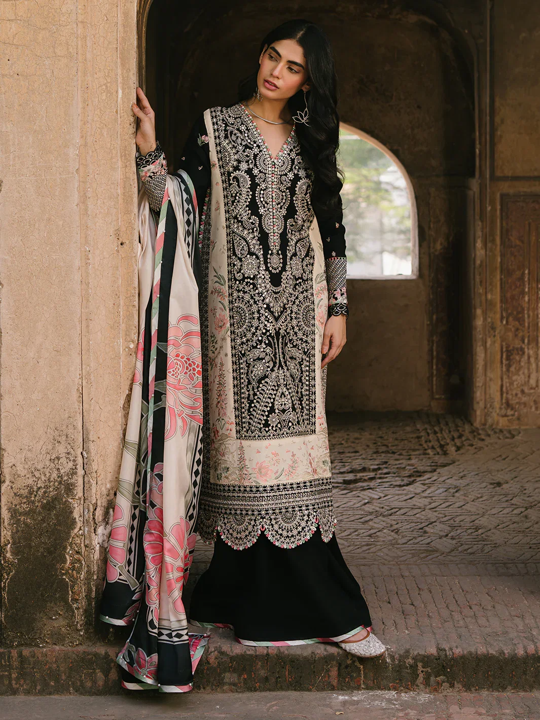 Bin Ilyas Black Luxury Lawn Collection Replica