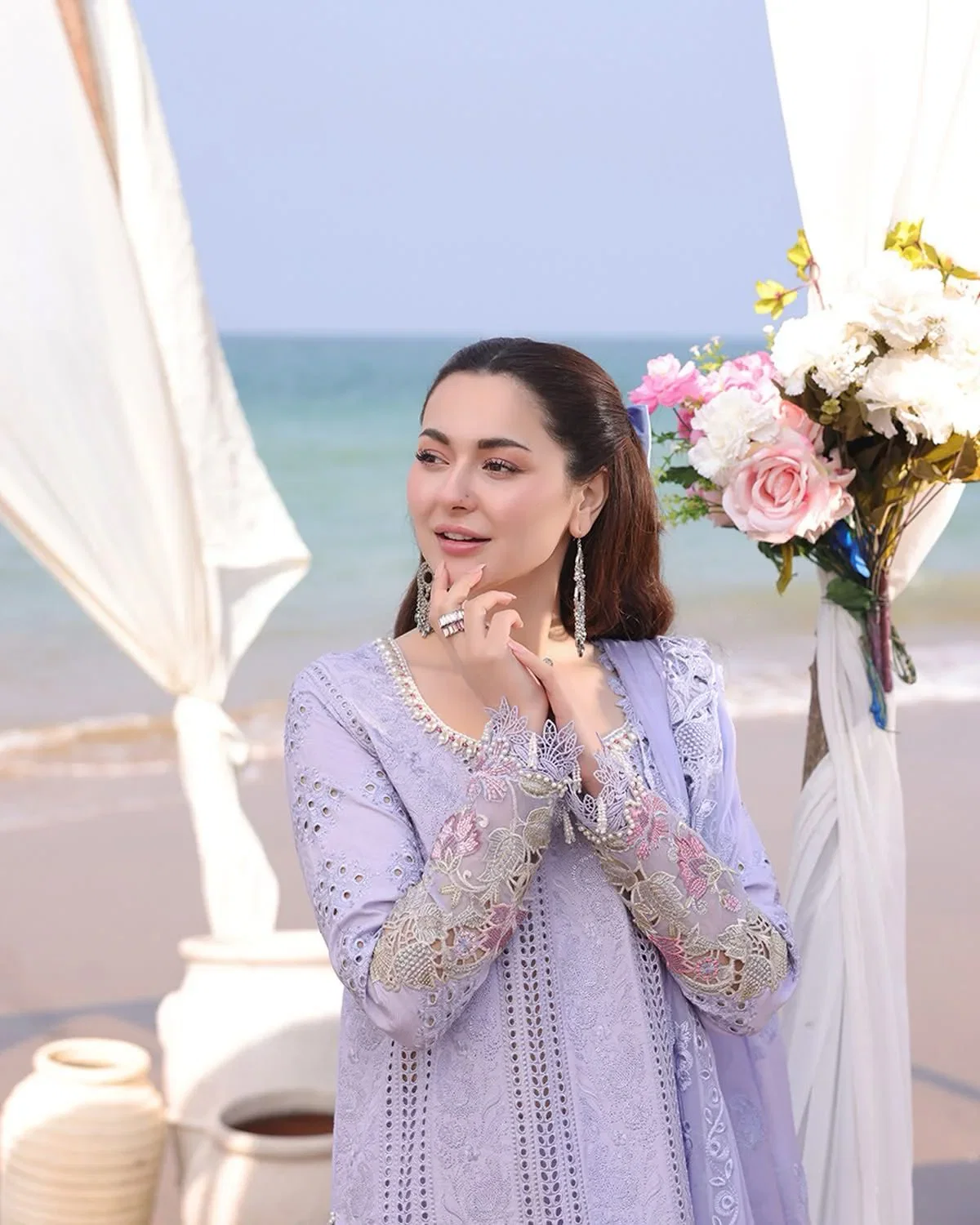 Alternative view of Imrozia Purple Luxury Lawn Collection Replica