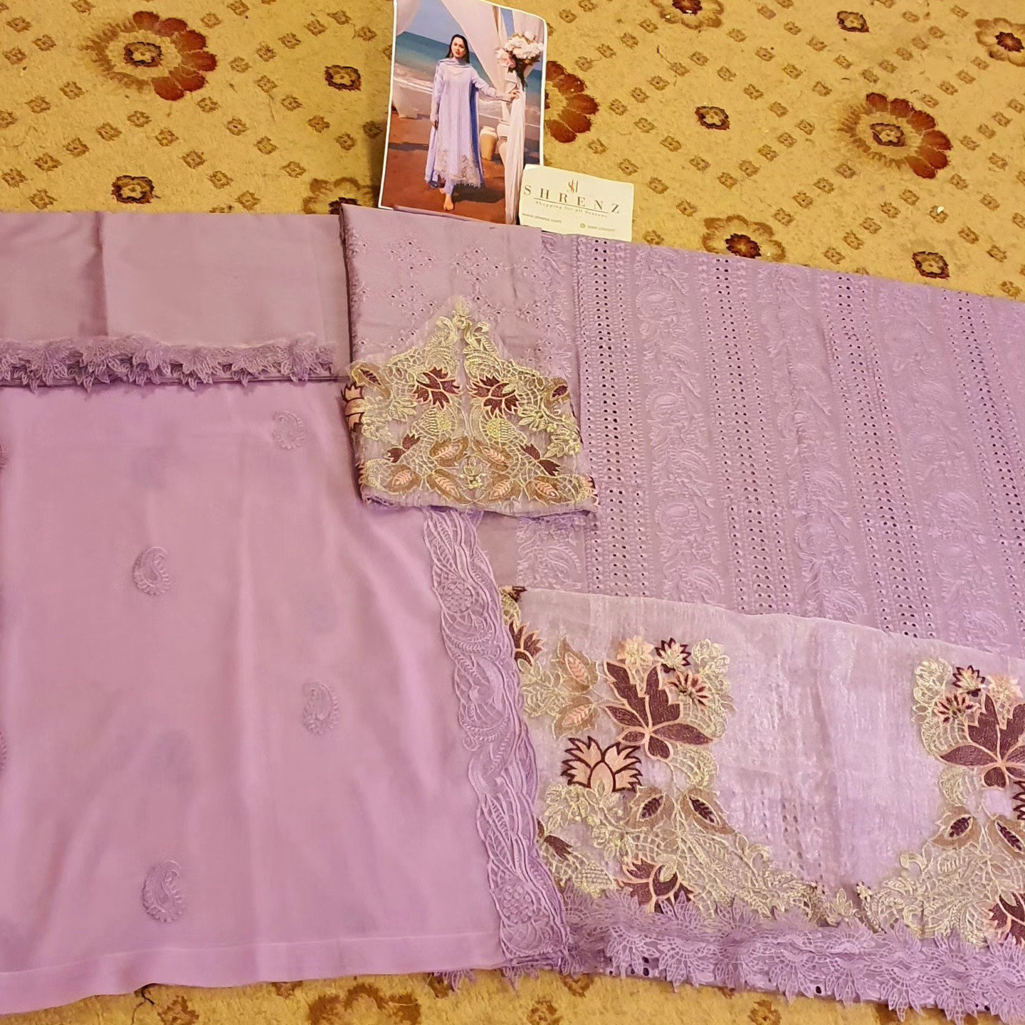 Imrozia Purple Luxury Lawn Collection Replica - Image 4