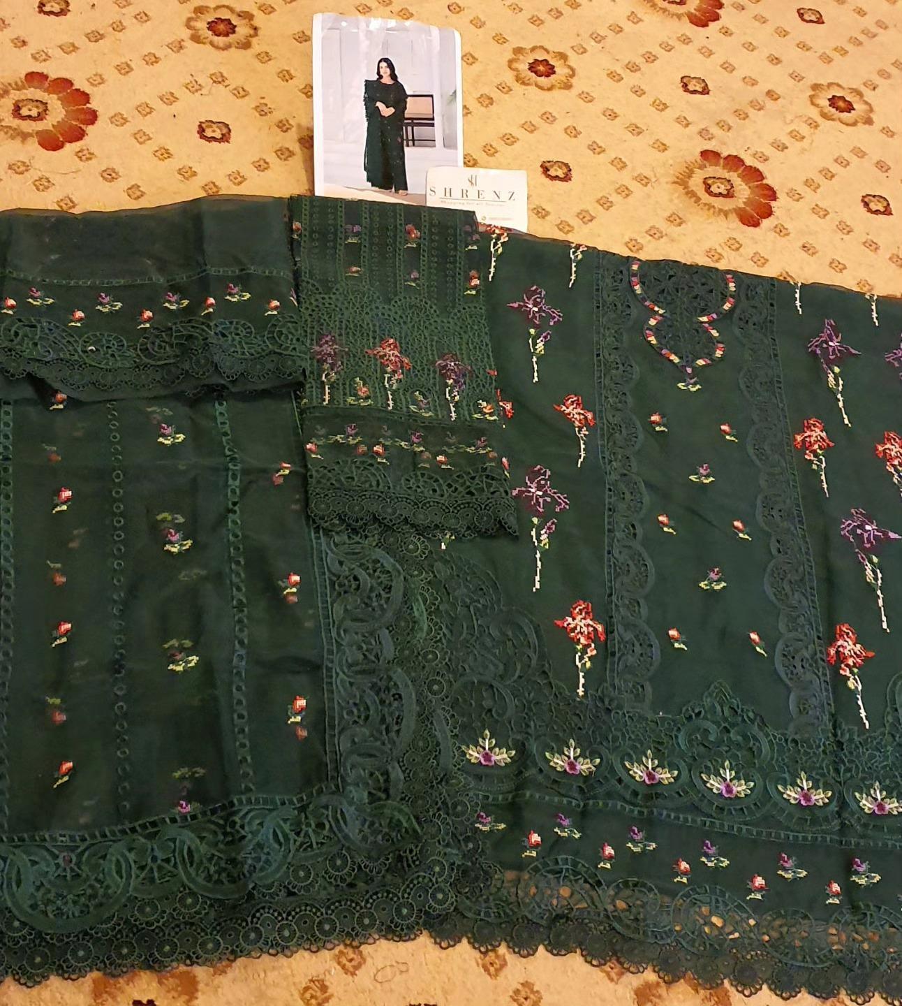 Alternative view of Shrenz Green Formal Collection Organza Replica