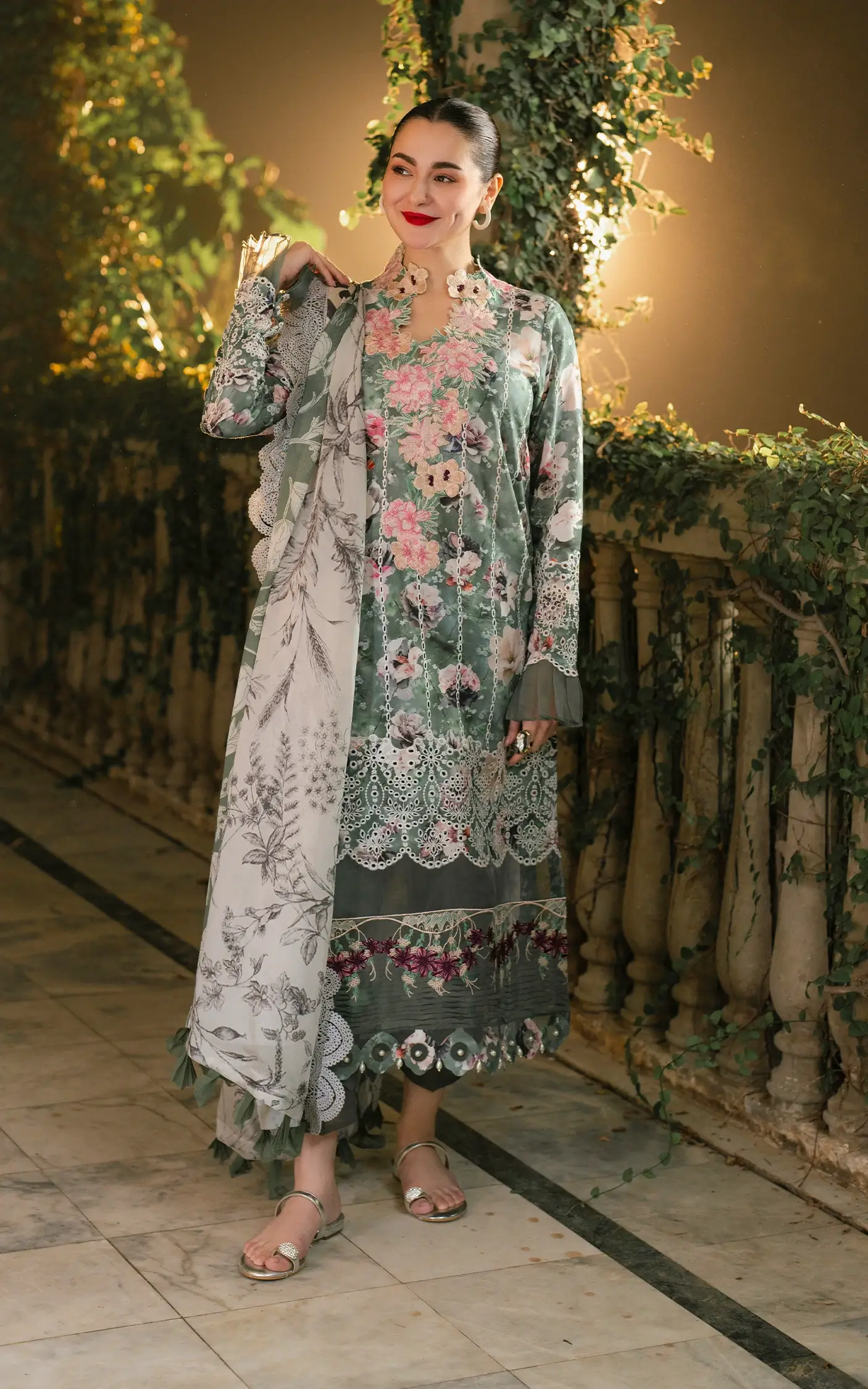 Asifa & Nabeel Multi Digital Printed Swiss Lawn Collection Replica