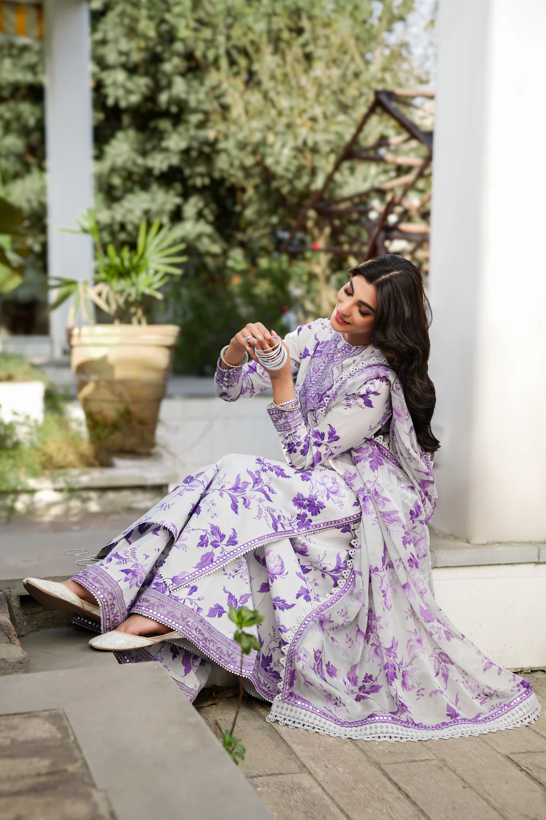 Shrenz White Digital Printed Swiss Lawn Collection Replica - Image 5