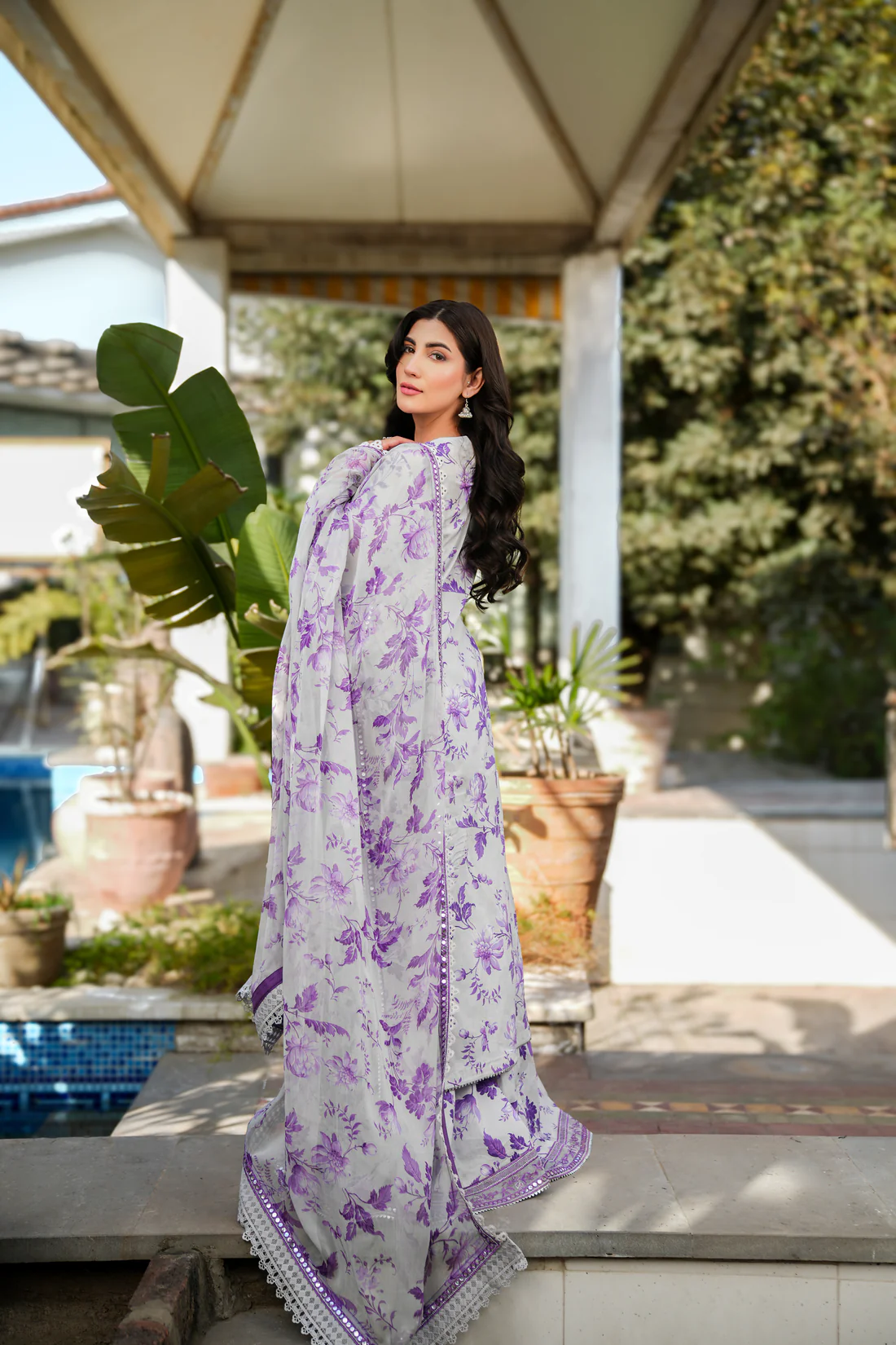 Shrenz White Digital Printed Swiss Lawn Collection Replica - Image 4