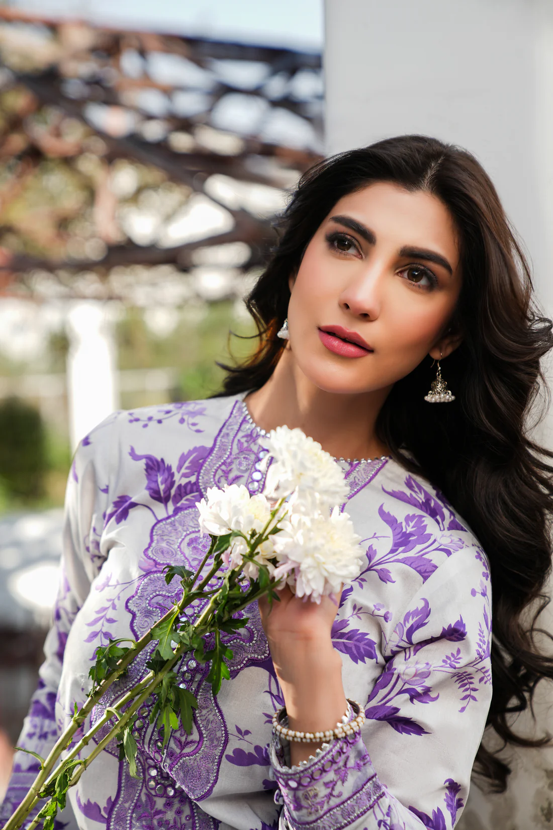Shrenz White Digital Printed Swiss Lawn Collection Replica - Image 2