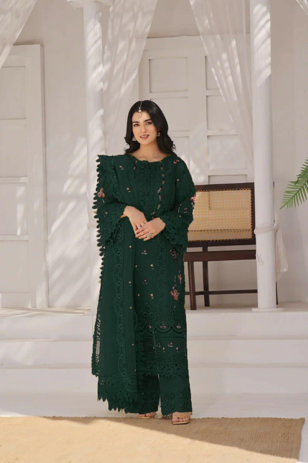 Shrenz Green Formal Collection Organza Replica