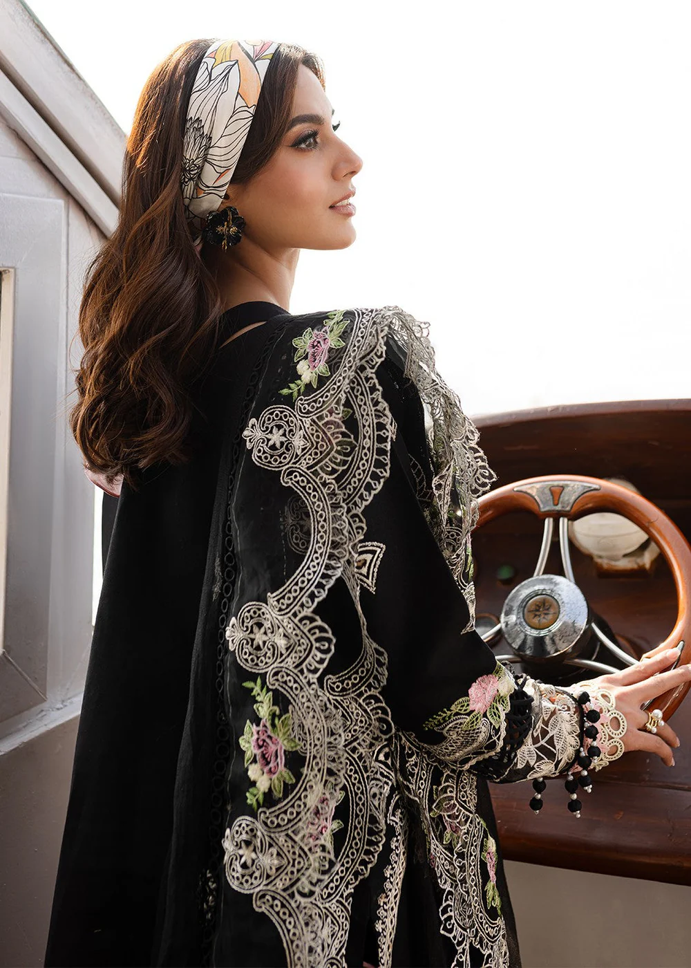Parishay Black Luxury Lawn Collection Replica - Image 3