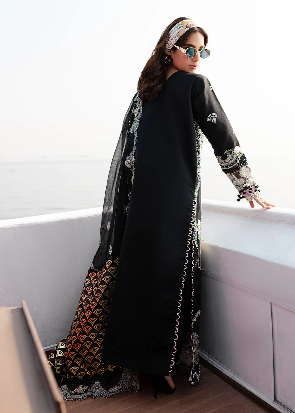 Parishay Black Luxury Lawn Collection Replica - Image 2