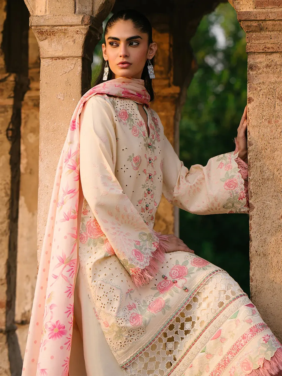 Bin Ilyas Skin Luxury Lawn Collection Replica - Image 2