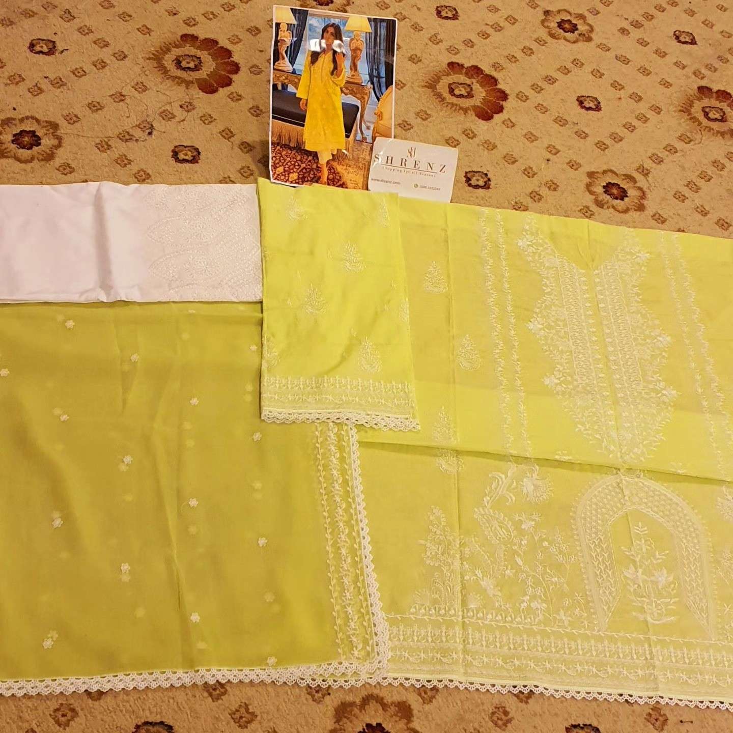 Naarj Green Luxury Lawn Collection Replica - Image 5