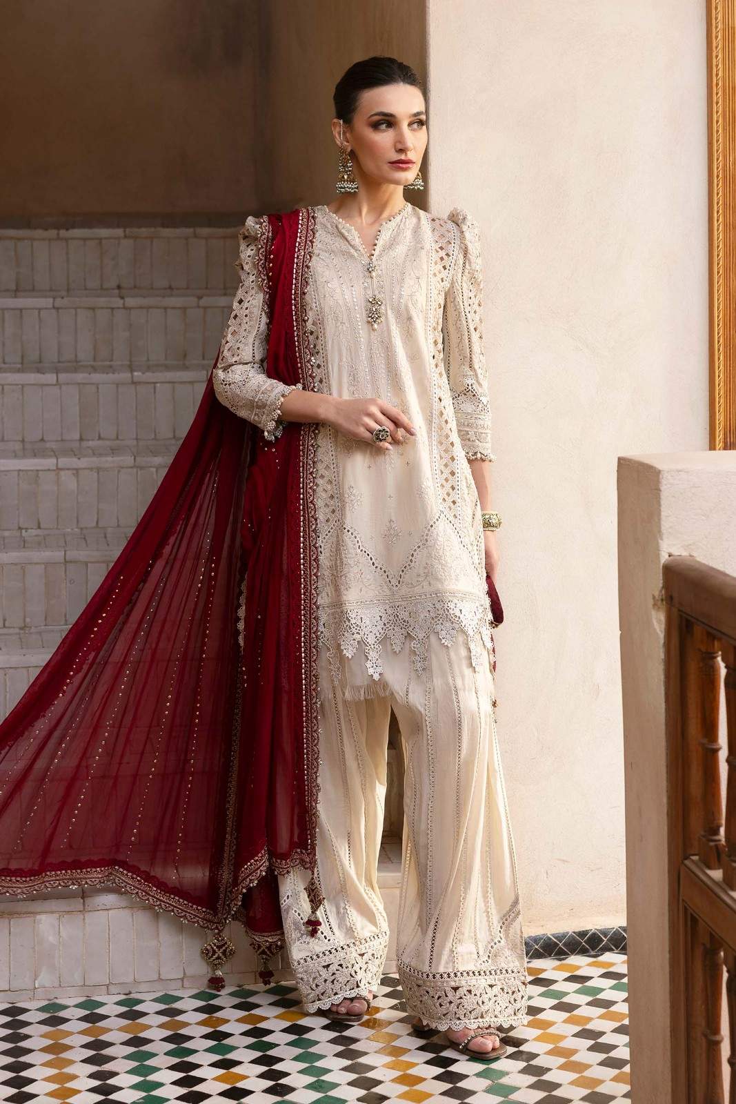 Maria B white Luxury Lawn Collection Replica