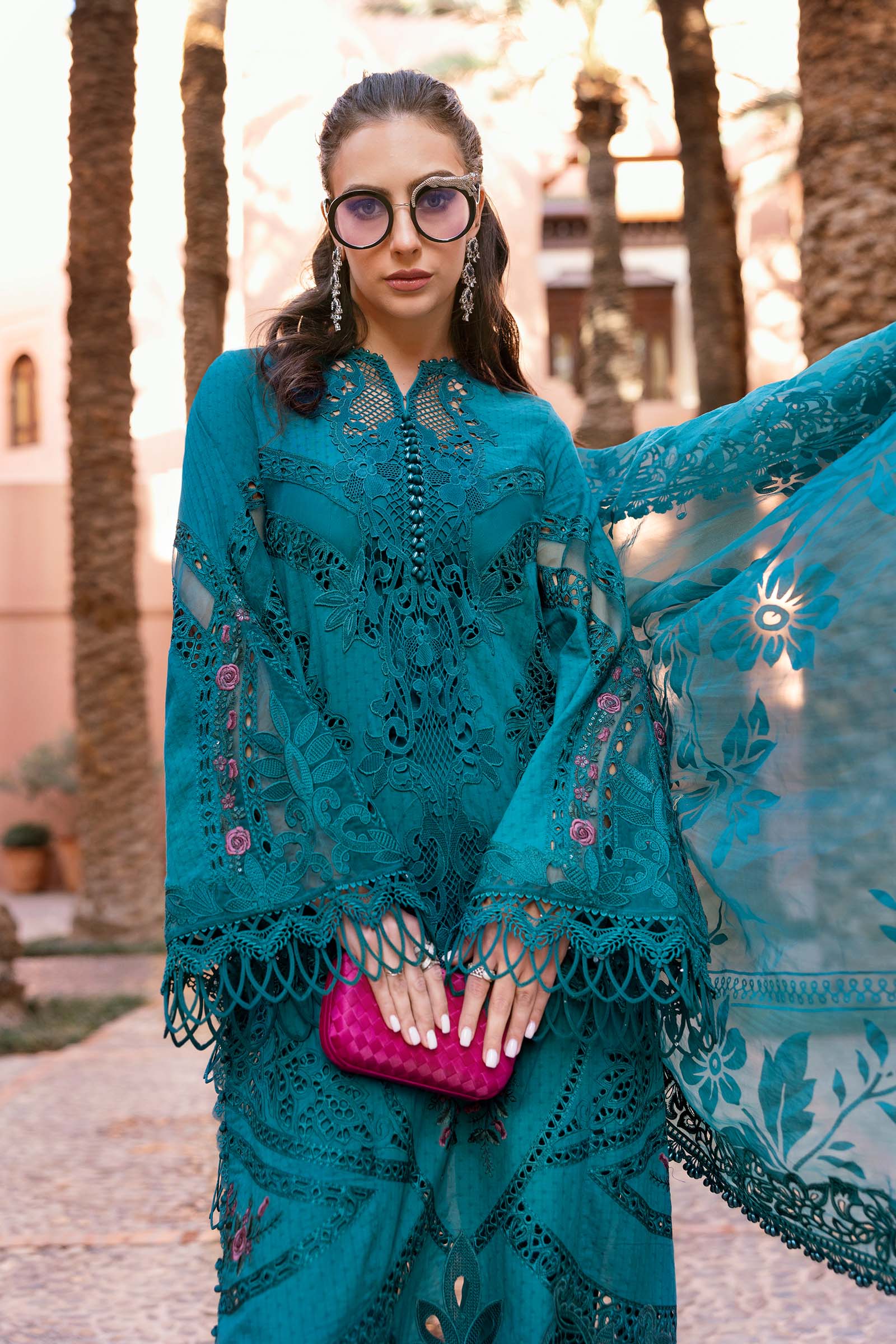 Alternative view of Maria B Blue Luxury Lawn Collection Replica