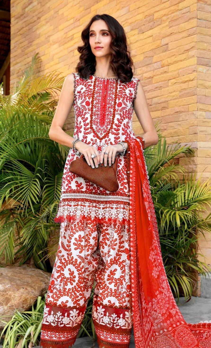 Maria B Red Digital Printed Lawn Collection Replica