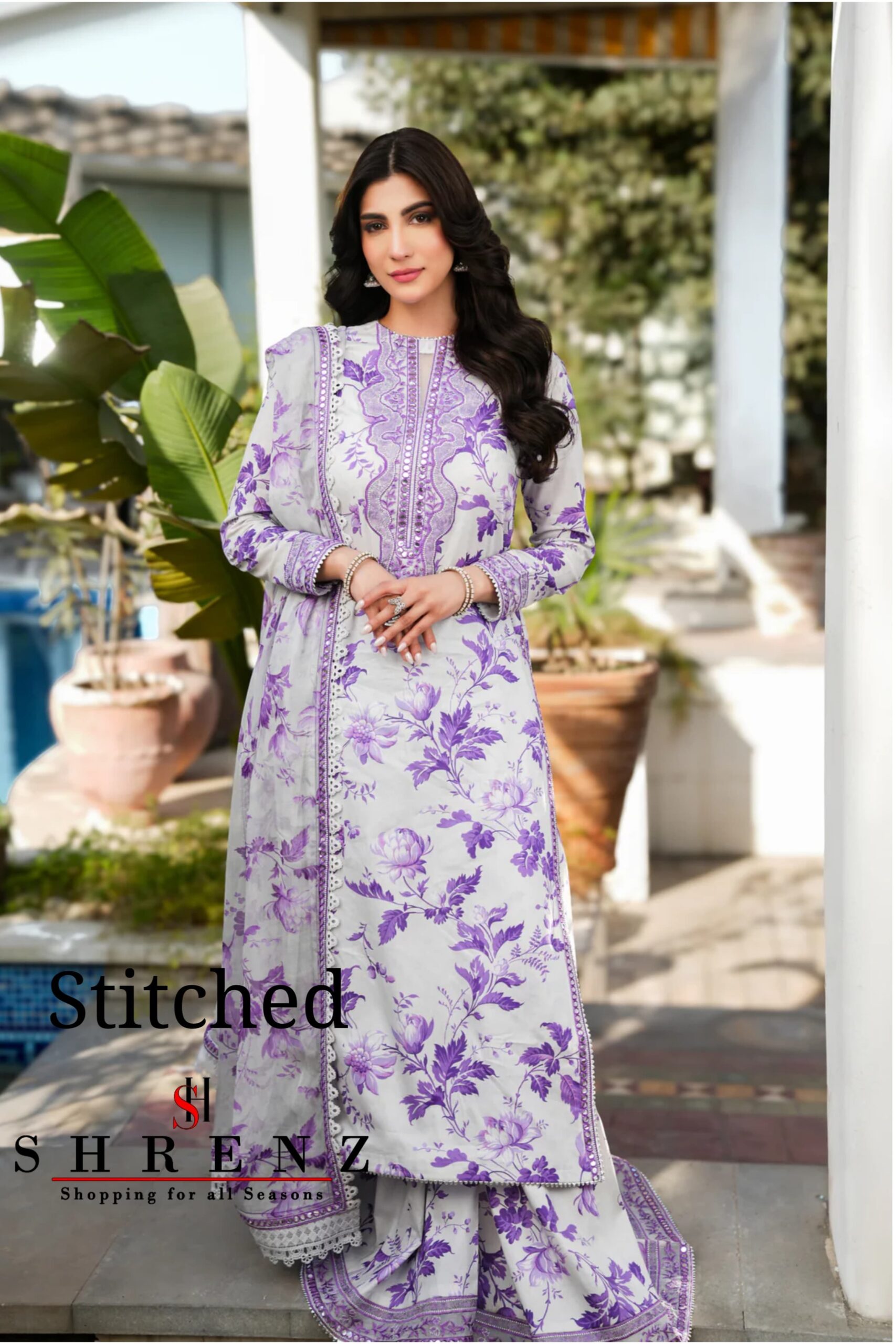 Shrenz 3 Piece Stitched Swiss Lawn Pret Collection