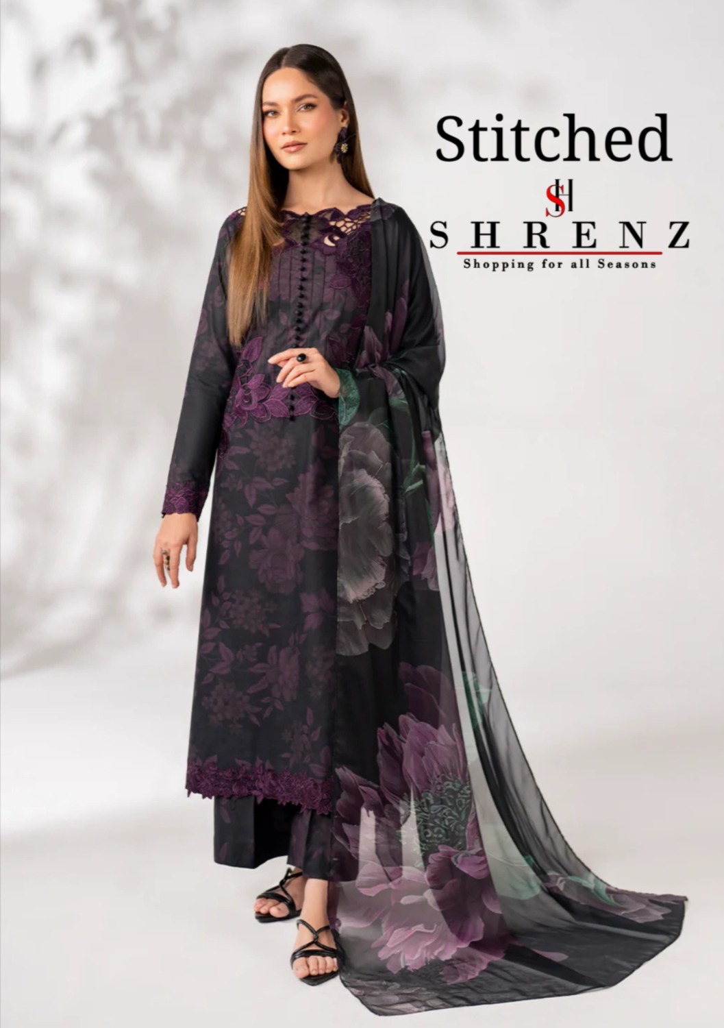 Shrenz 3 Piece Stitched Lawn Pret Collection