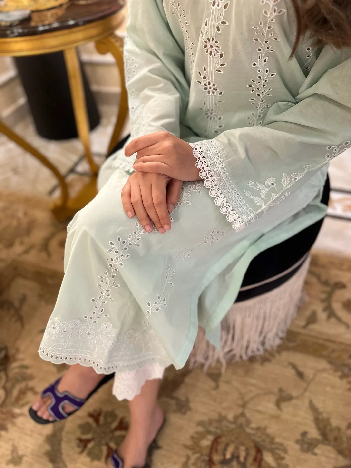 Alternative view of Naarj Seagreen Luxury Lawn Collection Replica