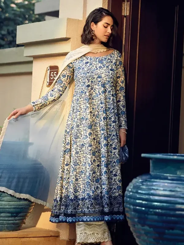 Faiza Saqlain White Digital Printed Lawn Collection Replica