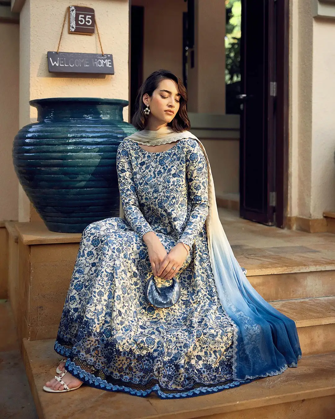 Alternative view of Faiza Saqlain White Digital Printed Lawn Collection Replica