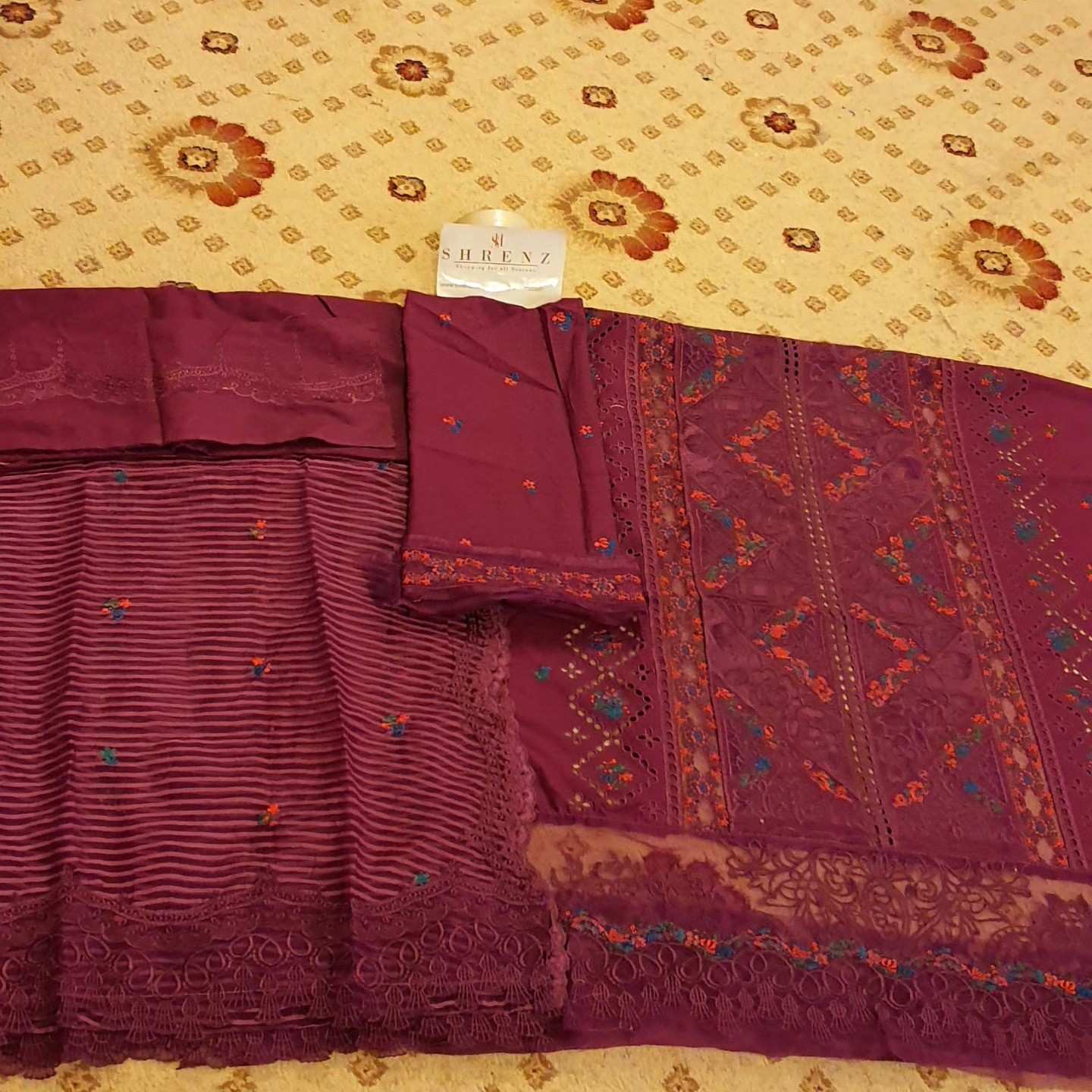 Bin Ilyas Purple Luxury Lawn Collection Replica - Image 4