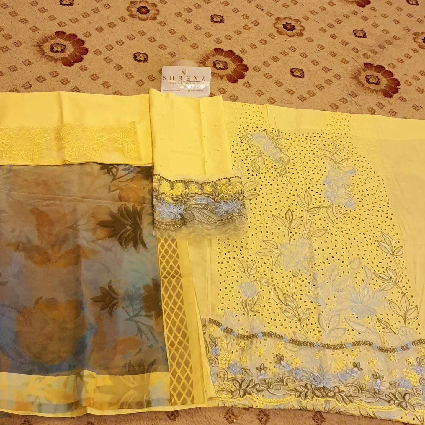 Rang Rasiya Yellow Luxury Lawn Collection Replica - Image 6