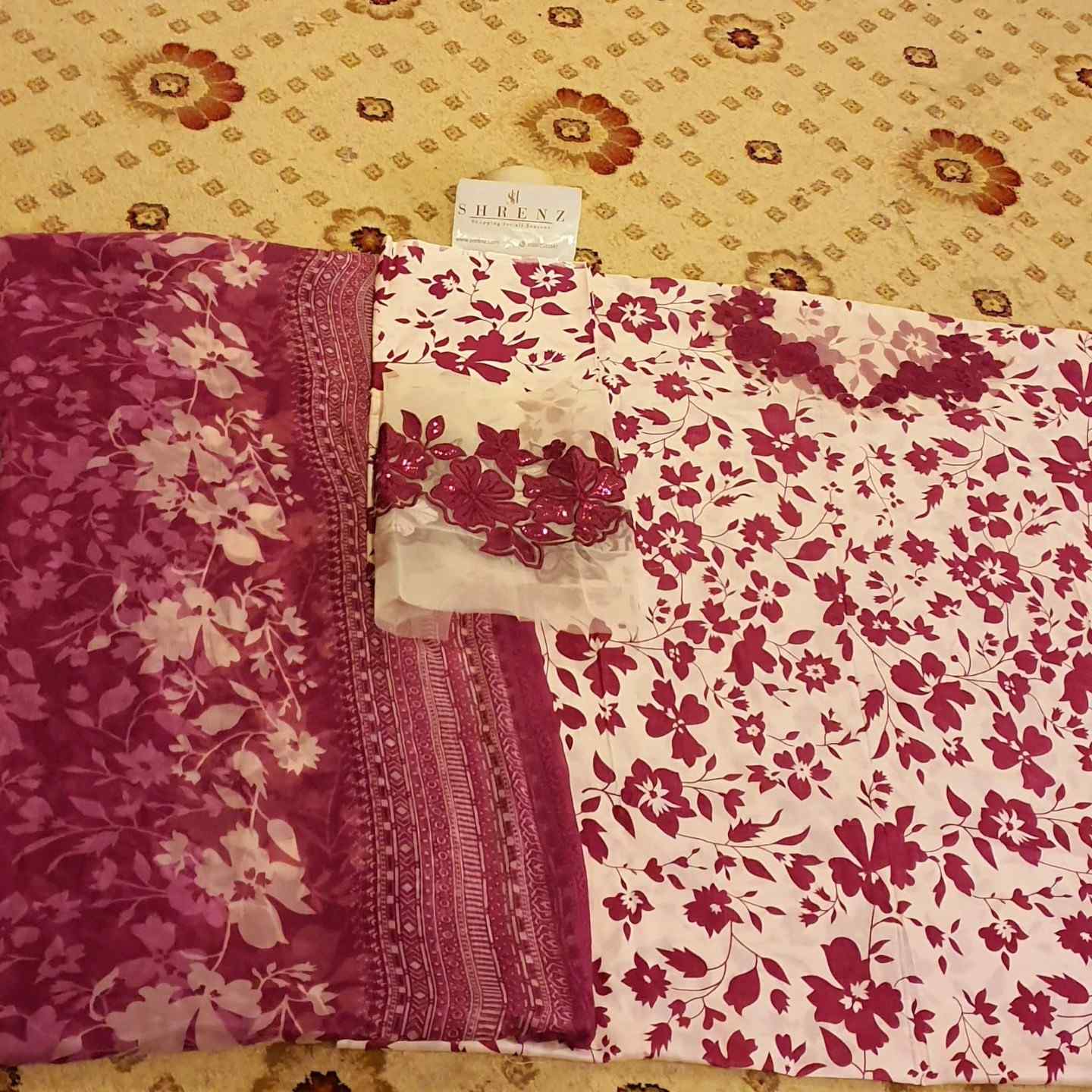 Iznik White Digital Printed Lawn Collection Replica - Image 5