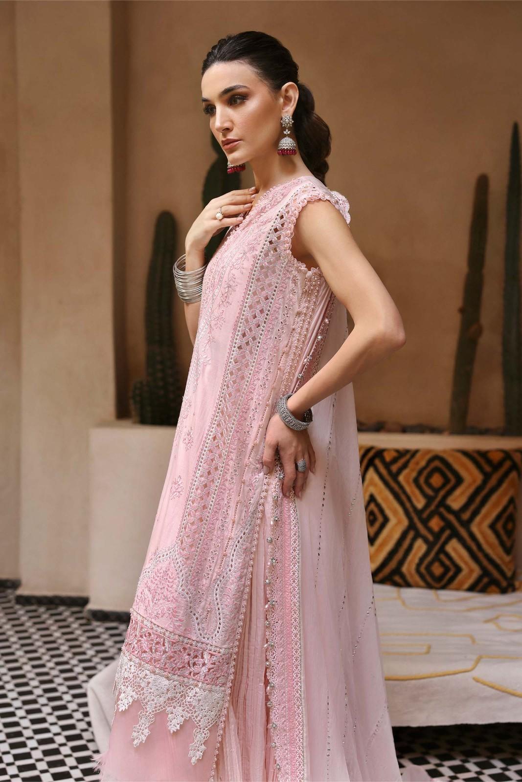 Maria B Baby Pink Luxury Lawn Collection Replica - Image 3