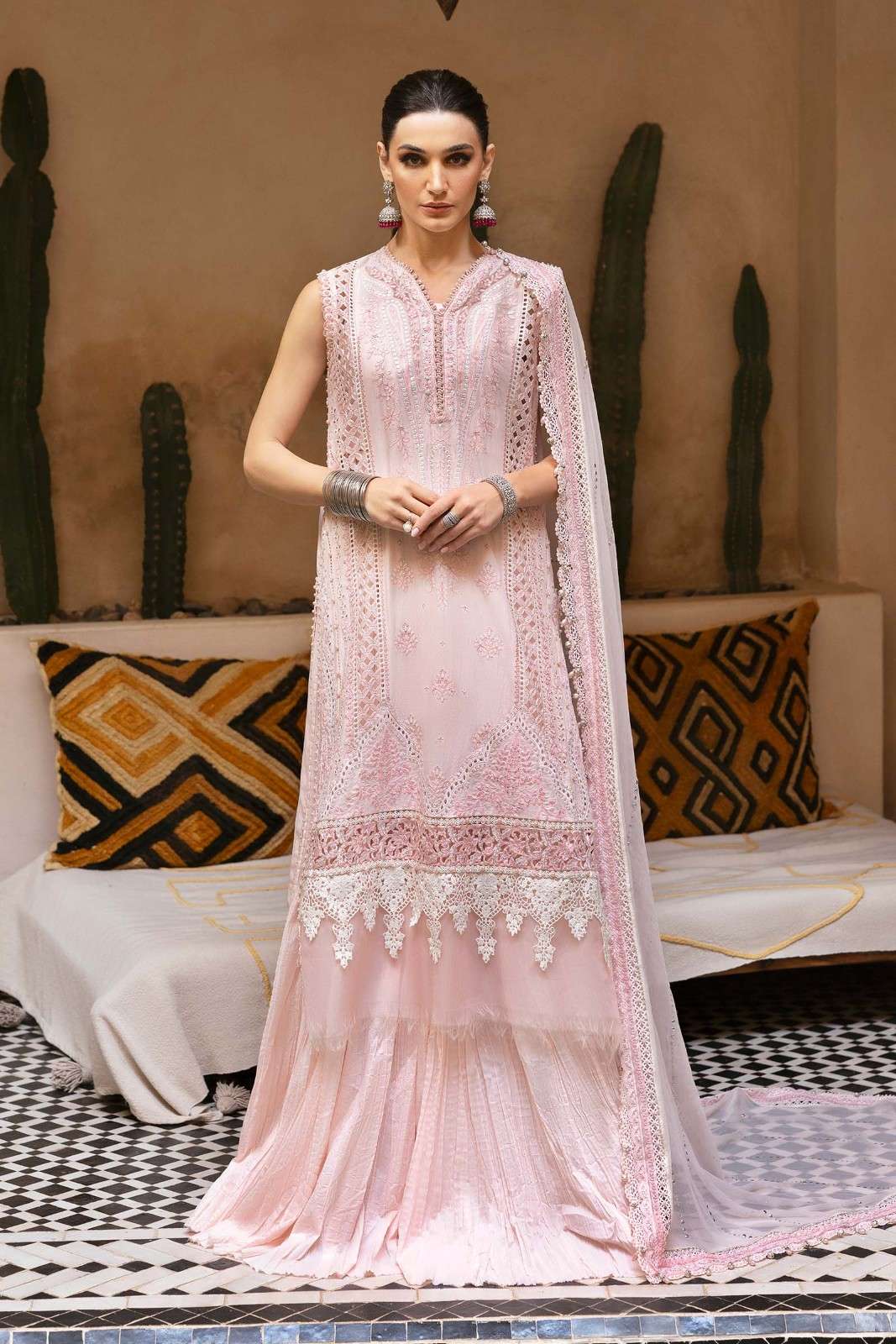 Maria B Baby Pink Luxury Lawn Collection Replica