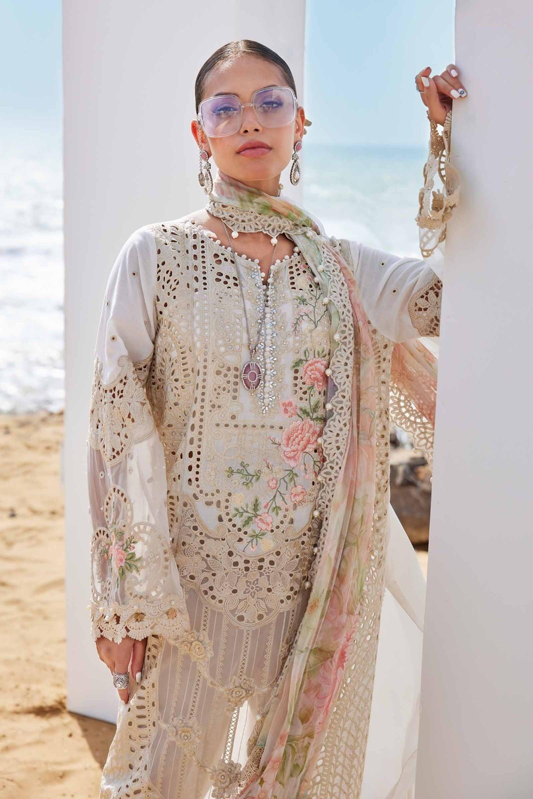 Alternative view of Maria B Off-White Luxury Lawn Collection Replica
