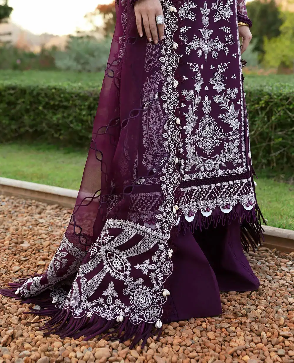 Alternative view of Republic Burgundy Luxury Lawn Collection Replica