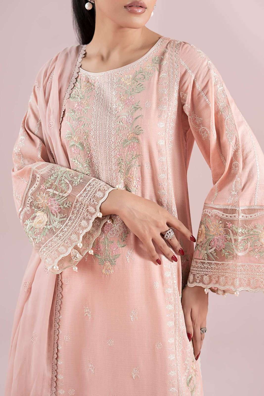 Maria B Peach Luxury Lawn Collection Replica - Image 4