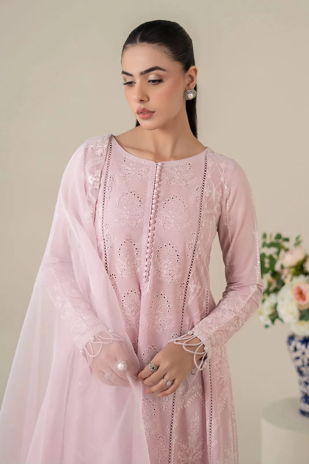 Maria B Pink Luxury Lawn Collection Replica - Image 2