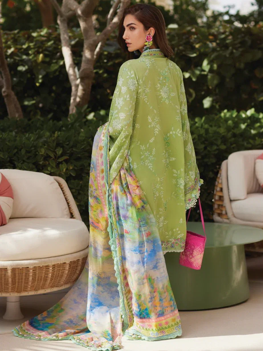 Alternative view of Farah Talib Aziz Green Luxury Lawn Collection Replica