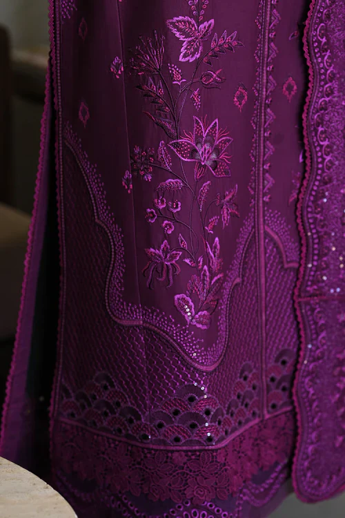 Zaib Purple Luxury Lawn Collection Replica - Image 4