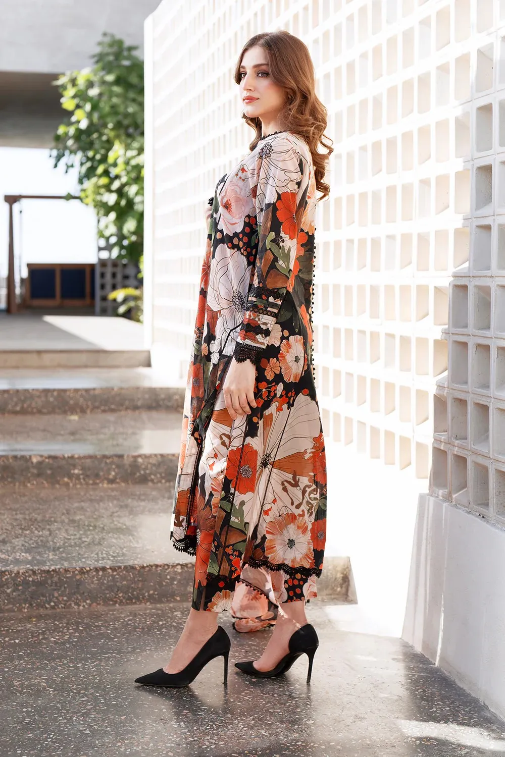 Baroque Black Digital Printed Lawn Collection Replica - Image 2