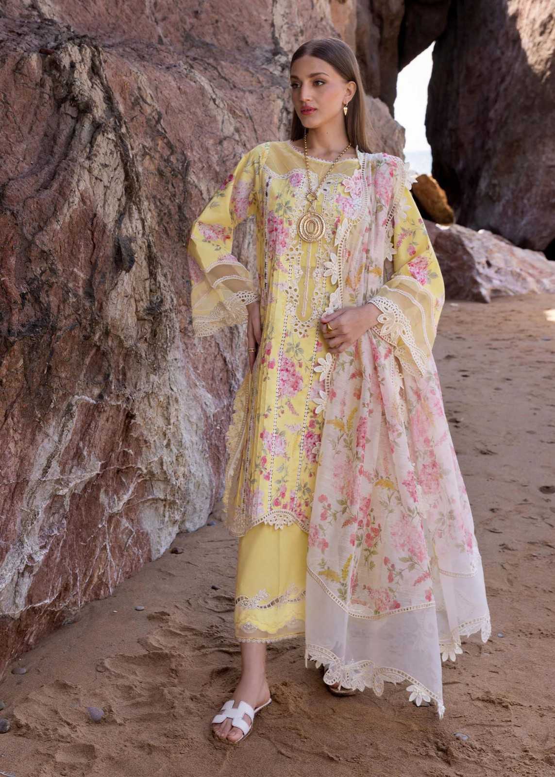 Crimson X Saira Shakira Yellow Luxury Lawn Collection Replica