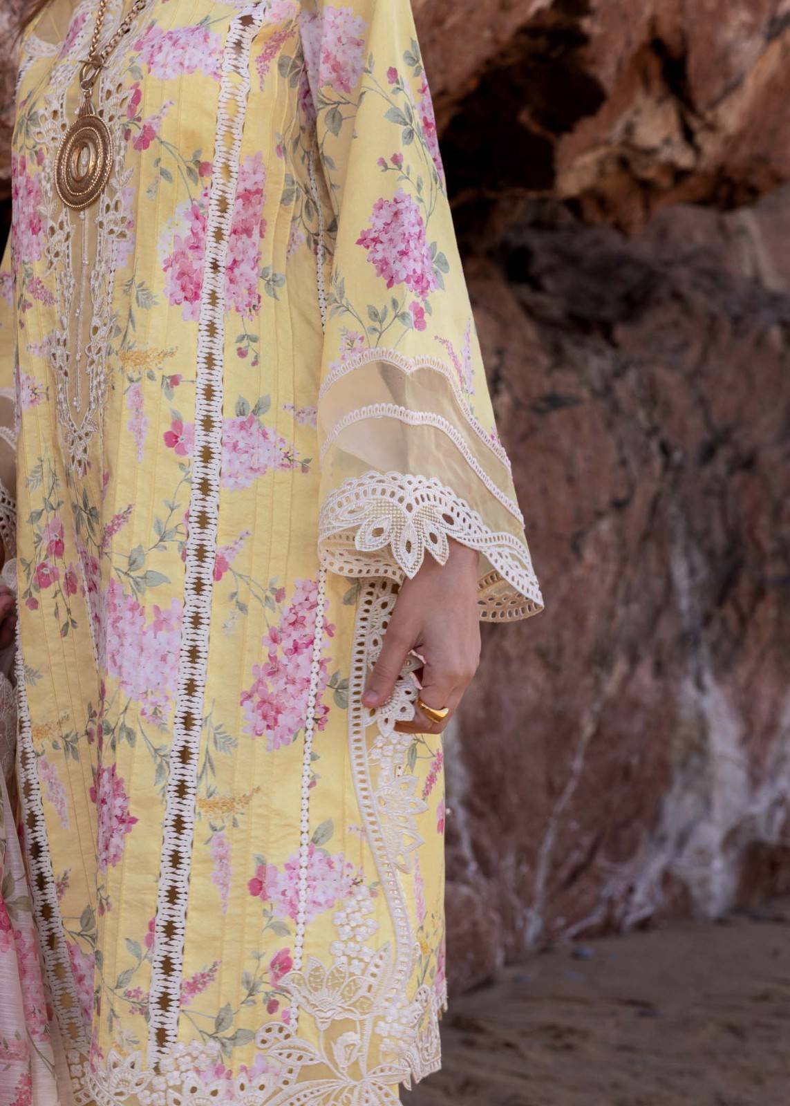Crimson X Saira Shakira Yellow Luxury Lawn Collection Replica - Image 4