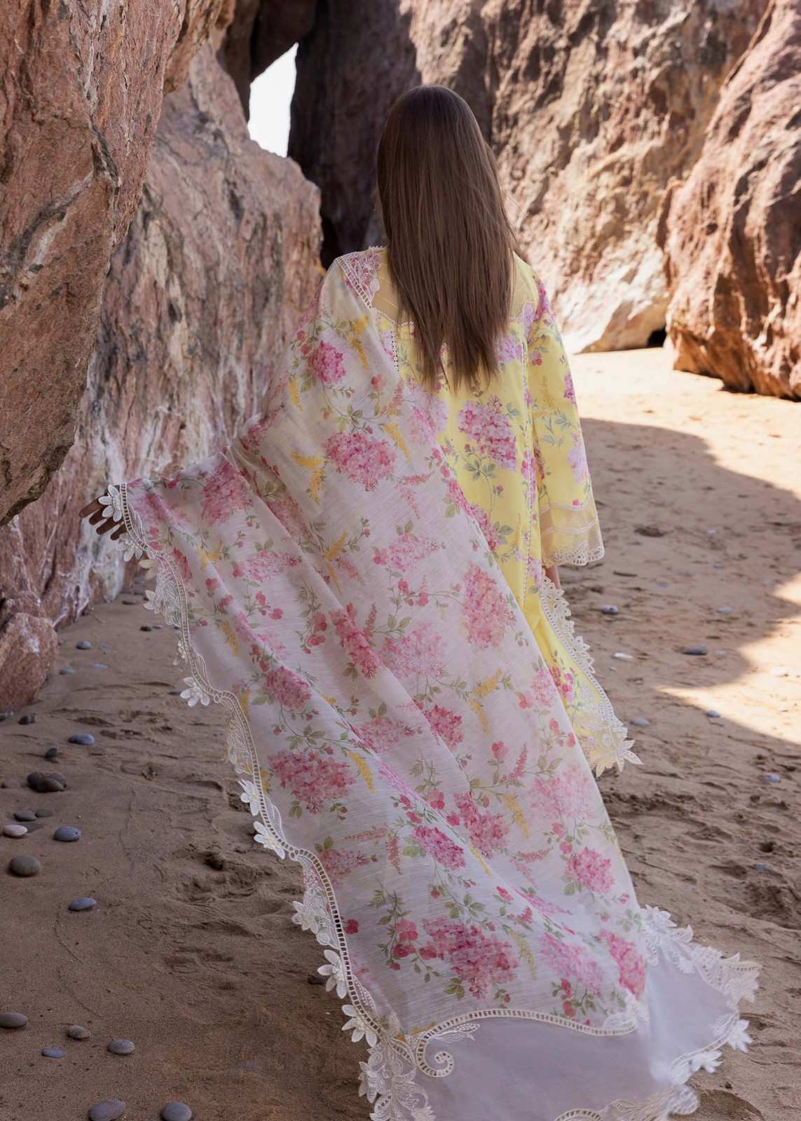 Crimson X Saira Shakira Yellow Luxury Lawn Collection Replica - Image 3
