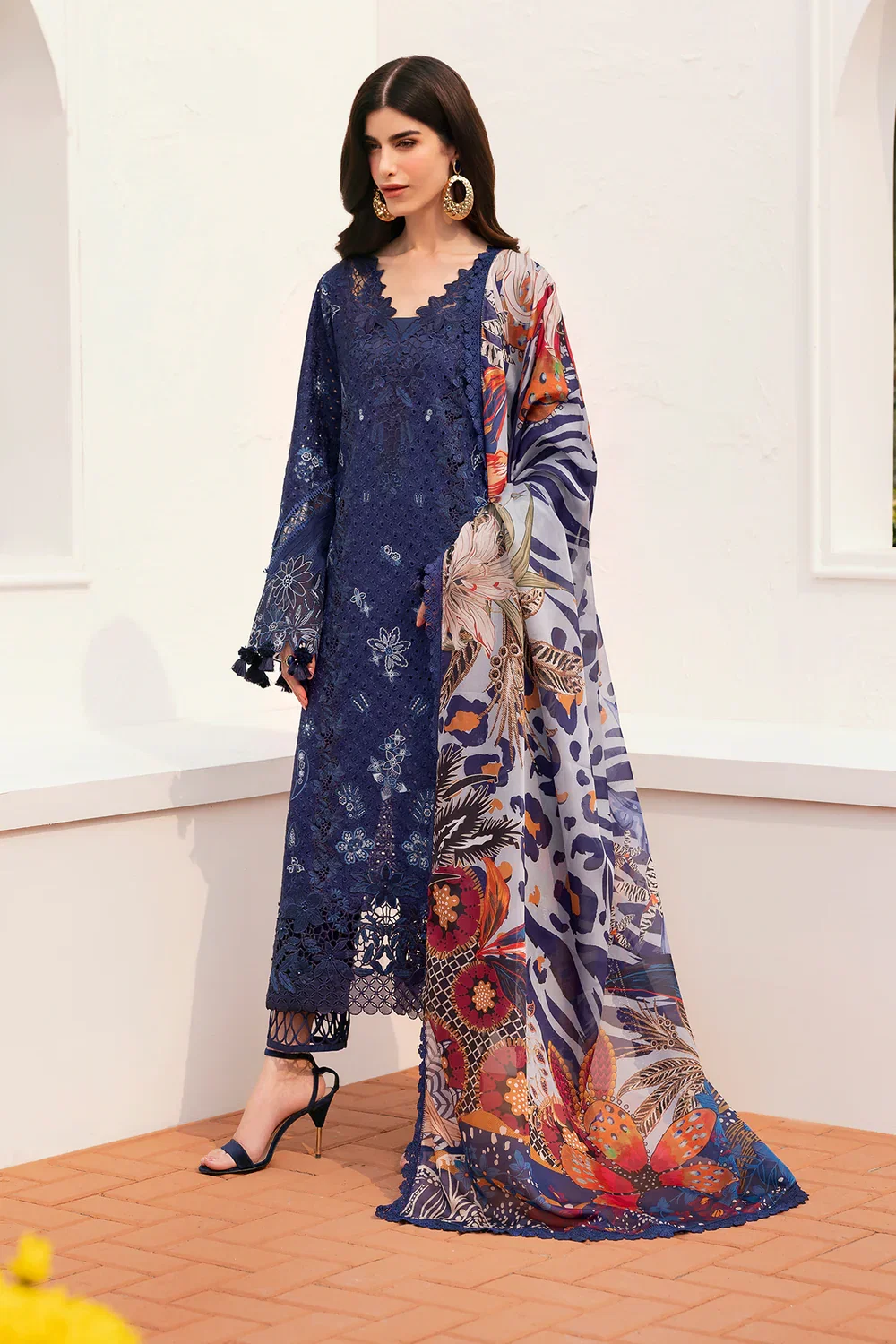 Baroque Blue Luxury Lawn Collection Replica