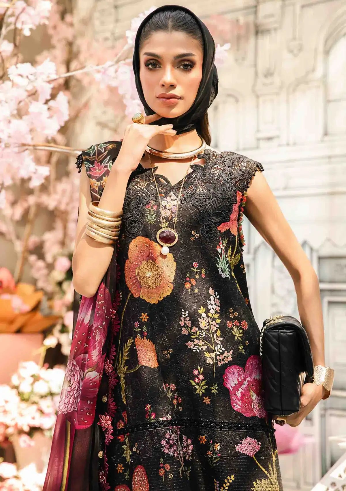 Maria B Black Digital Printed Lawn Collection Replica - Image 3