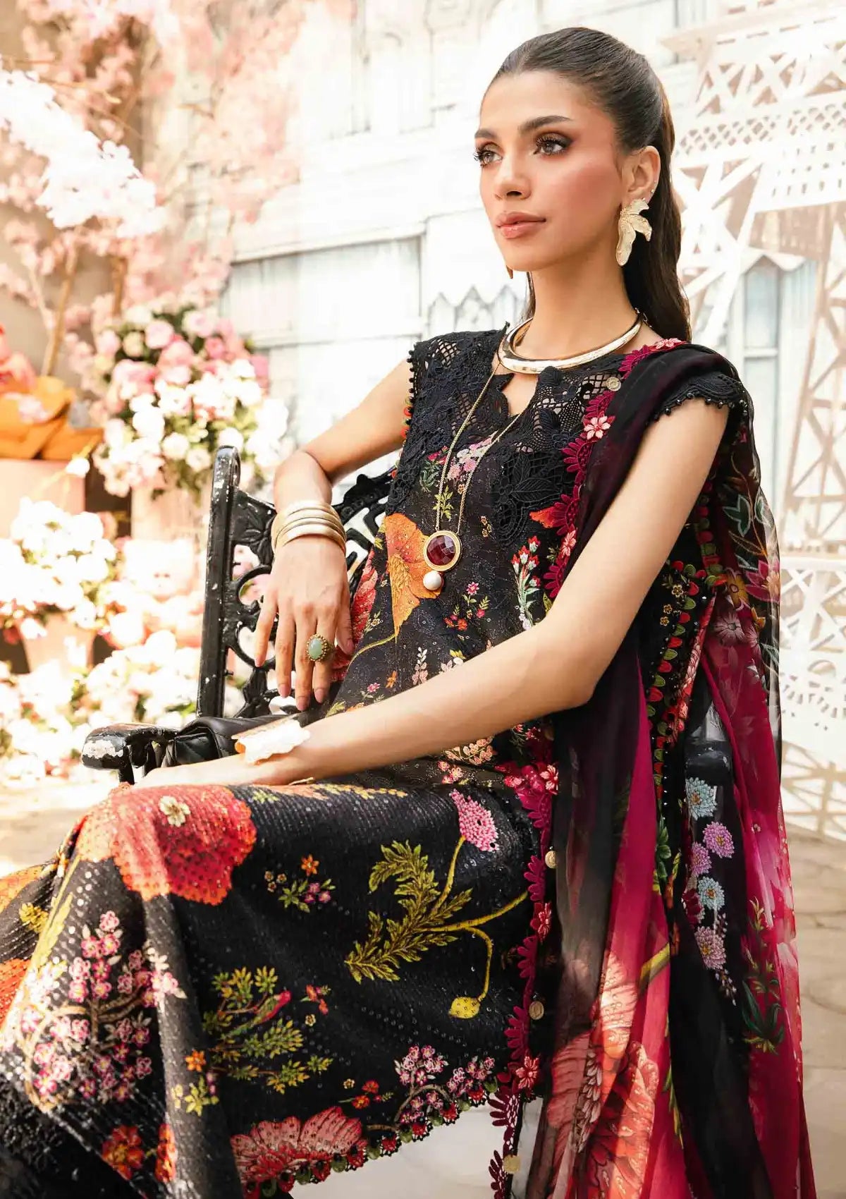 Maria B Black Digital Printed Lawn Collection Replica - Image 4