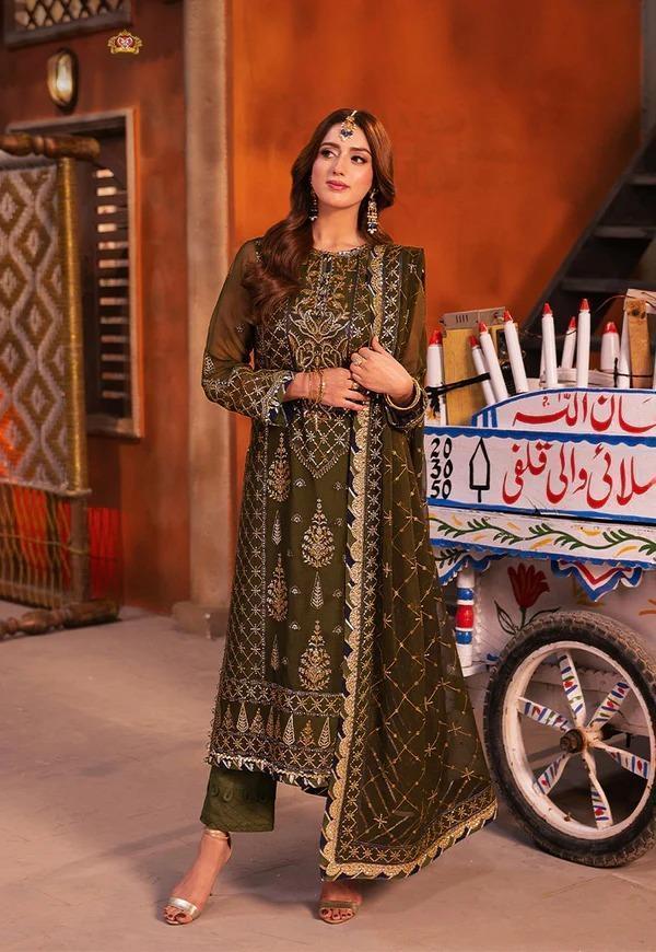 Alternative view of Asim Jofa Mehendi Formal Collection Chiffon Replica