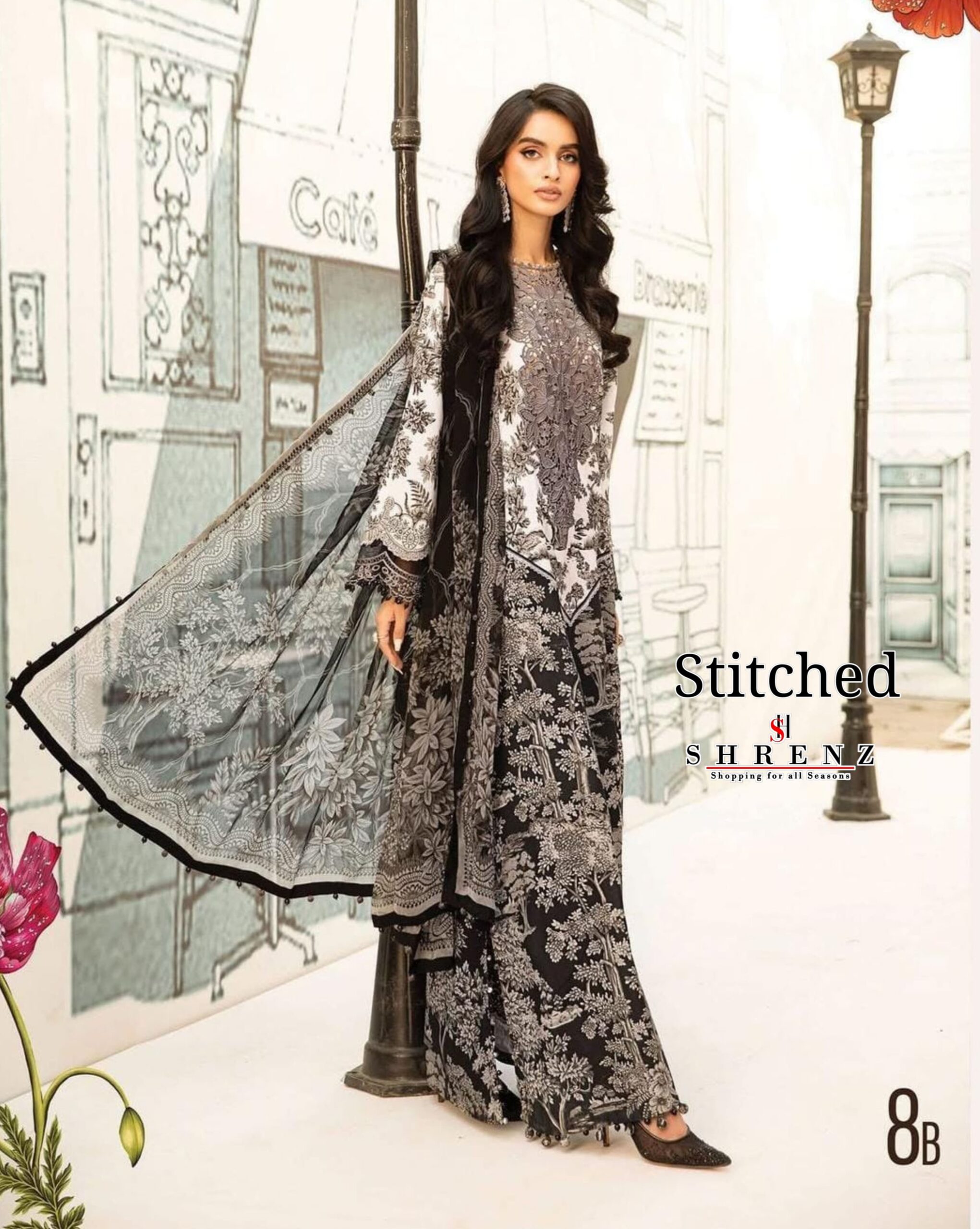 Shrenz 3 Piece Stitched Lawn Pret Collection