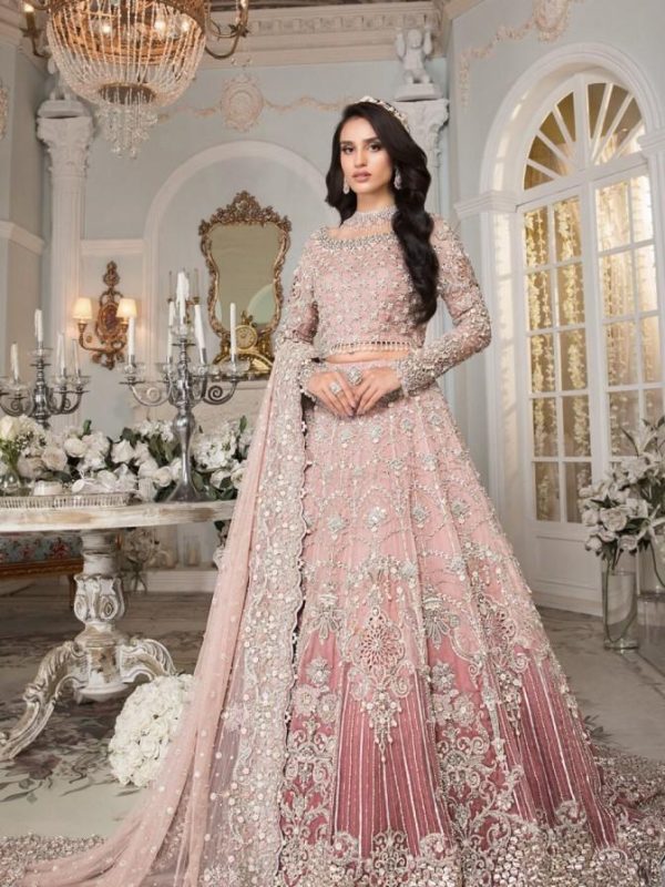 Maria B Pink Exclusive Net Maxi Replica