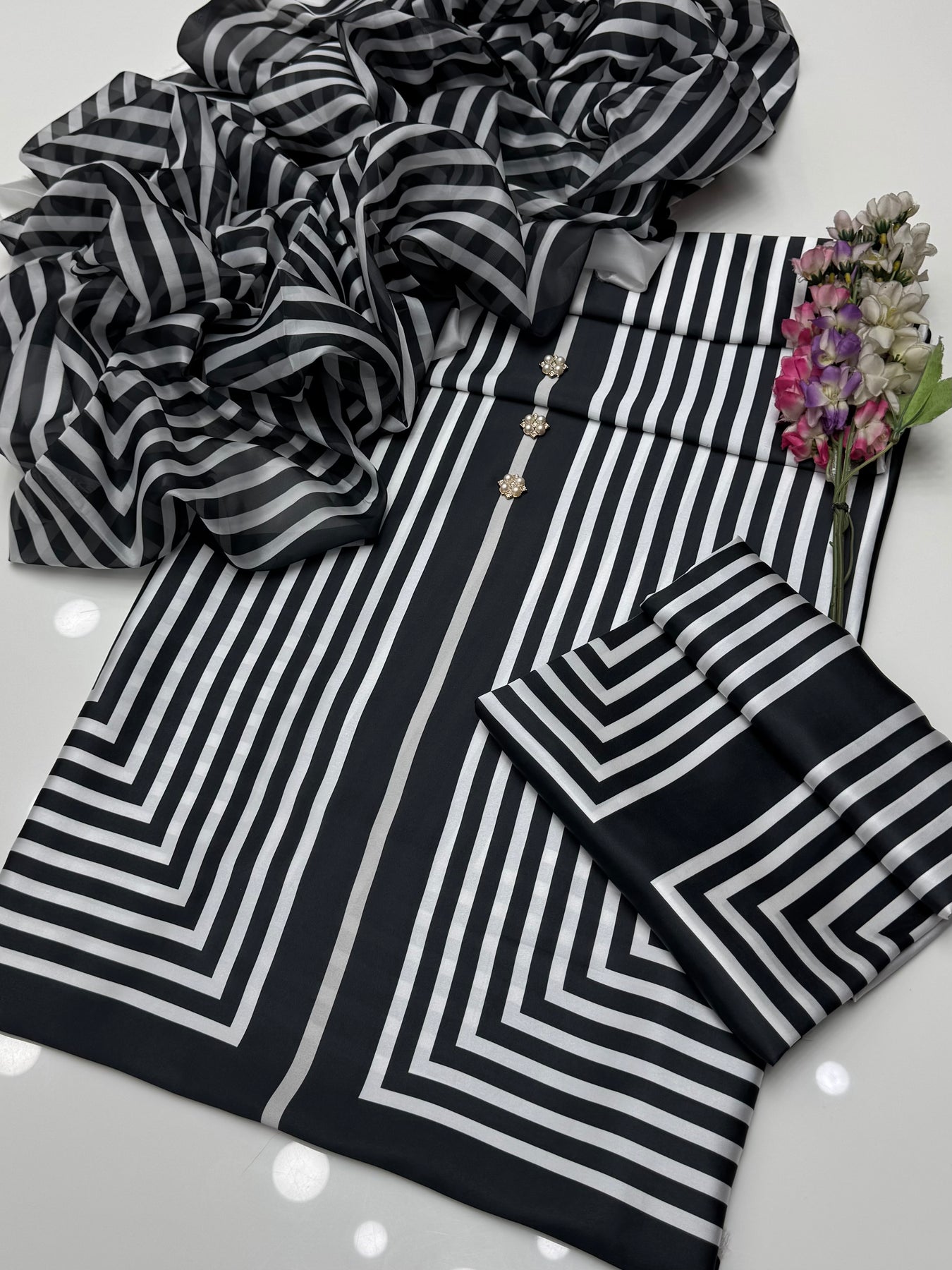 Shrenz 3 Piece Unstitch Silk Collection - Image 2