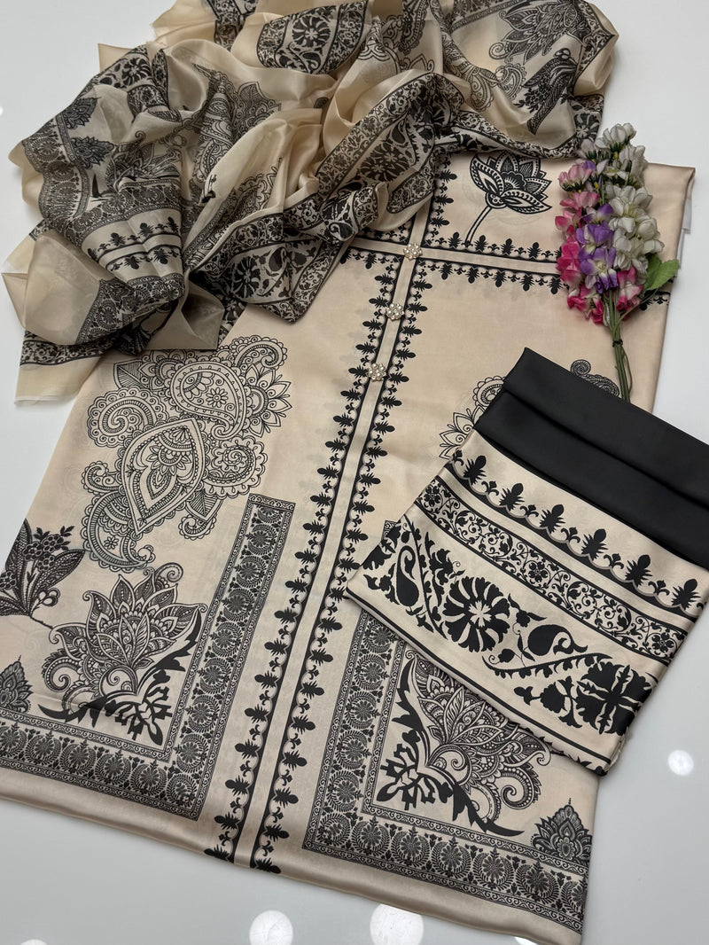 Shrenz 3 Piece Unstitch Silk Collection