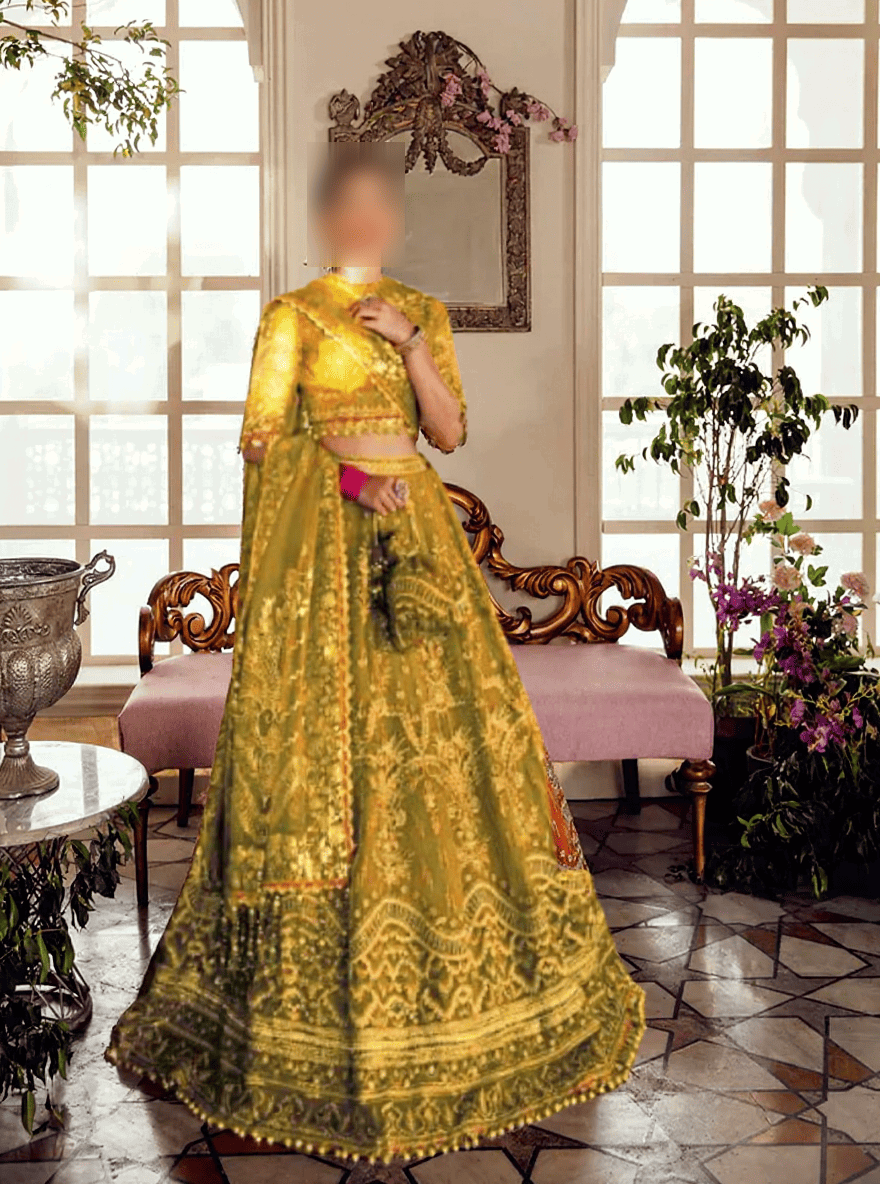 Afrozeh Mehendi Net Bridal Collection Maxi Replica